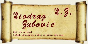 Miodrag Zubović vizit kartica